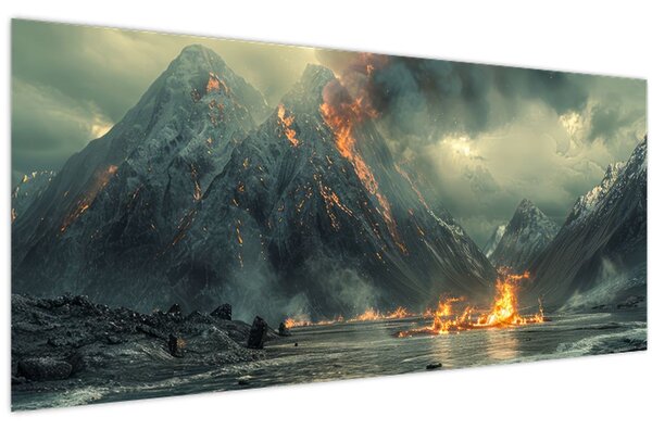 Kép - Vulkánkitörés (120x50 cm)