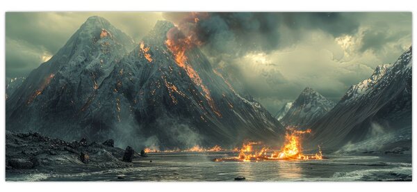 Kép - Vulkánkitörés (120x50 cm)