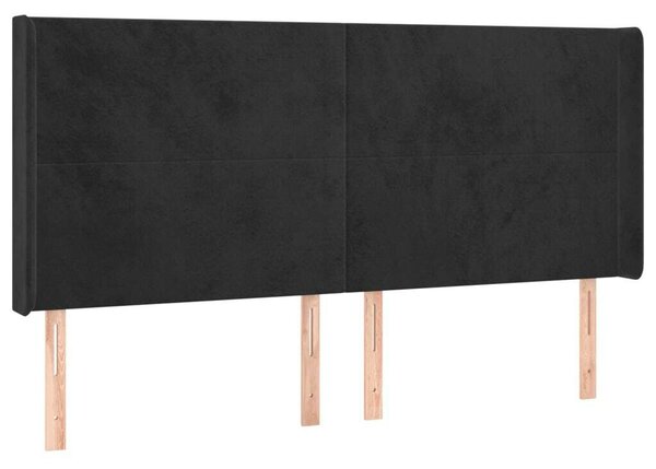VidaXL fekete bársony LED-es fejtámla 183x16x118/128 cm