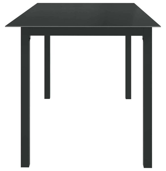 Modern Kerti Asztal - Alumínium Üveg - Fekete - 150x90 cm