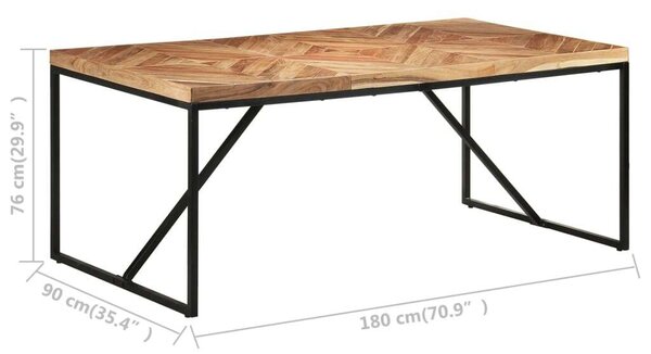 VidaXL Akácfa-Mangófa Étkezőasztal - 180x90 cm