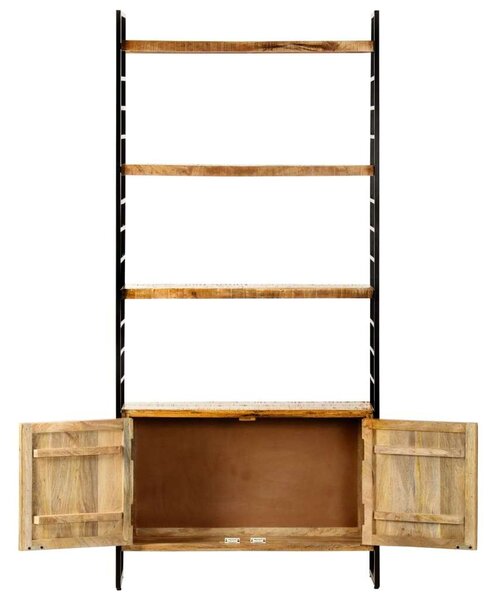 Mangófa Könyvespolc - Ipari Stílus - 4 Polc - 80x30x180 cm