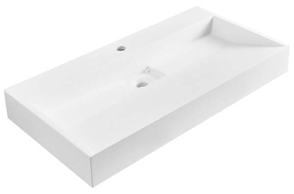 Falra szerelt mosdókagyló QUENKO 90 x 46 cm Műmárvány Fehér