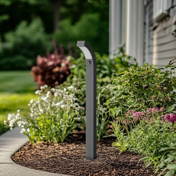 Lucande LED-es útvilágítás Lennik, érzékelő, 100 cm, antracit, Fekete, Alumínium, Modern
