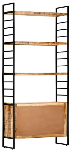Mangófa Könyvespolc - Ipari Stílus - 4 Polc - 80x30x180 cm