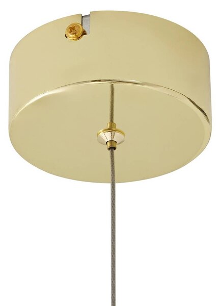 Lucande LED-es függőlámpa Hayley, Ø 9 cm, arany színű, üveg, Tiszta / átlátszó, Nappali / Étkező, Üveg, Modern