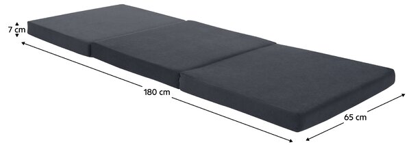 KONDELA Összehajtható matrac, hab, 65x180, szürke, LEVI 65