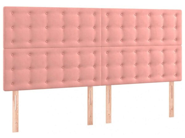 VidaXL LED-es Bársony Fejtámla - Rózsaszín - 180x128cm