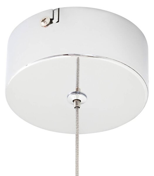 Lucande LED-es függőlámpa Hayley, Ø 9 cm, króm színű, üveg, Tiszta / átlátszó, Nappali / Étkező, Üveg, Modern