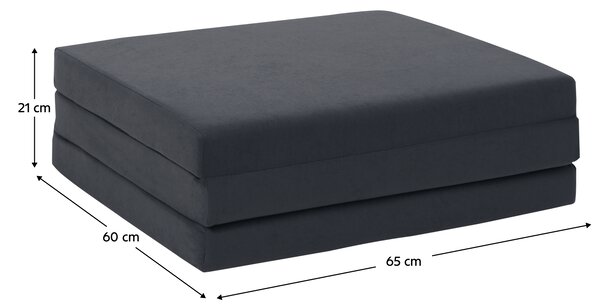 KONDELA Összehajtható matrac, hab, 65x180, szürke, LEVI 65