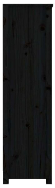 VidaXL Fekete Fenyőfa Könyvespolc - 80x35x126 cm
