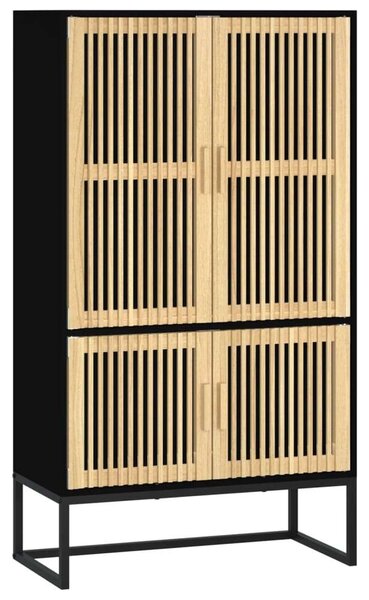 Skandináv Fekete Fa Magasszekrény - 70x35x125 cm