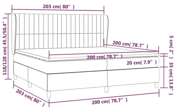 VidaXL Ágy - 200x200 cm - Sötétbarna Szövet