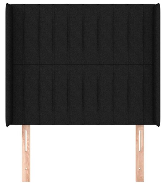 VidaXL fekete szövet fejtámla szárnyakkal 103x16x118/128 cm