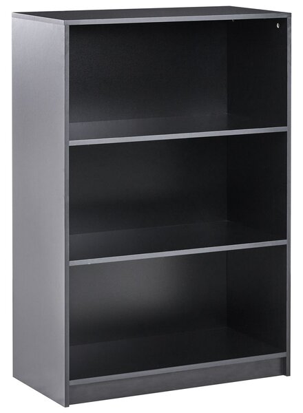 Háromszintes könyvespolc ZEHNA 117 cm Fekete