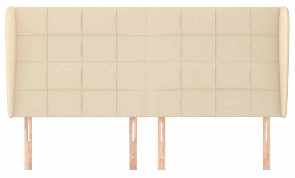 VidaXL Krémszínű Szövet Fejtámla Szárnyakkal - 183x23x118/128 cm