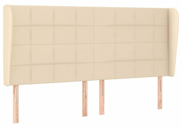VidaXL Krémszínű Szövet Fejtámla Szárnyakkal - 183x23x118/128 cm