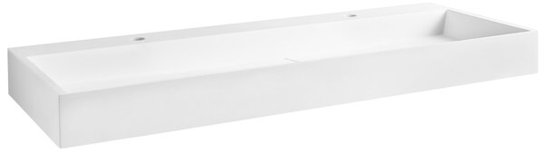 Falra szerelhető dupla mosdókagyló QUENKO 120 x 46 cm Műmárvány Fehér