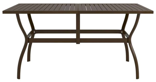 Acél Kerti Asztal - Barna - 140x80x72 cm