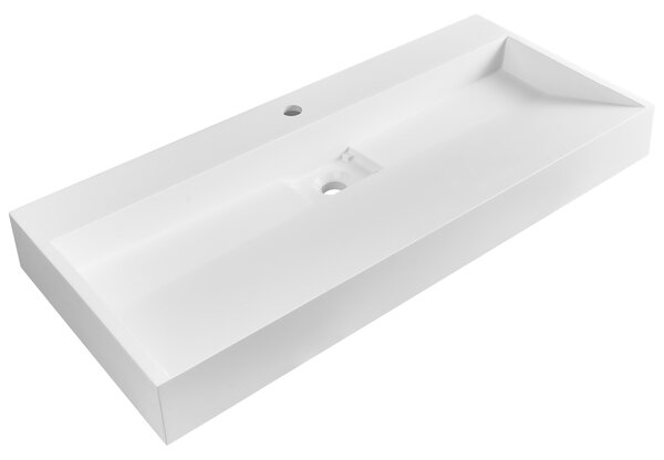 Falra szerelt mosdókagyló QUENKO 100 x 46 cm Műmárvány Fehér