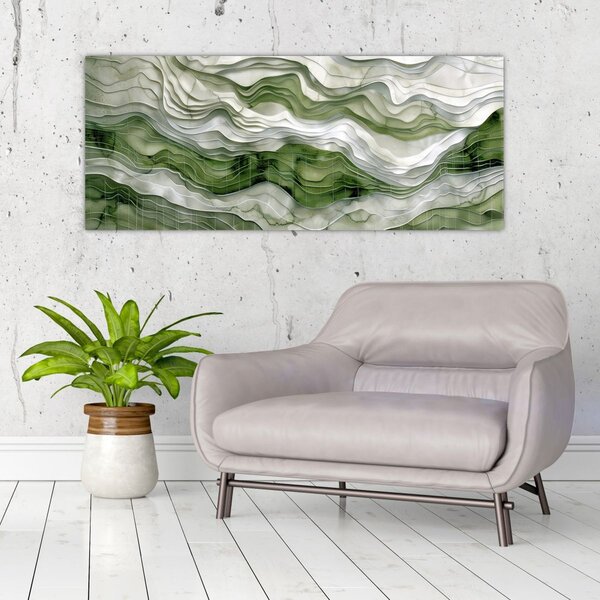 Kép - Zöld és fehér fodrok (120x50 cm)