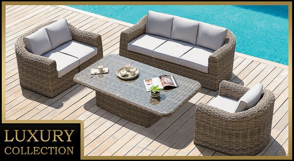 DEOKORK Rattan moduláris készlet BORNEO LUXURY 6 fő részére (barna)