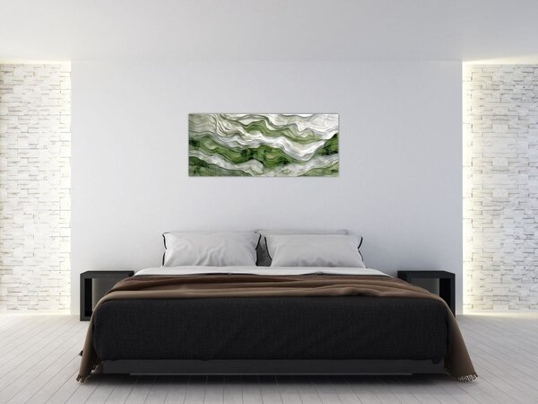 Kép - Zöld és fehér fodrok (120x50 cm)