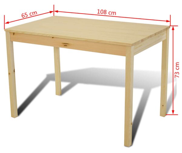 VidaXL Fenyőfa Étkezőgarnitúra - 4 Szék + Asztal