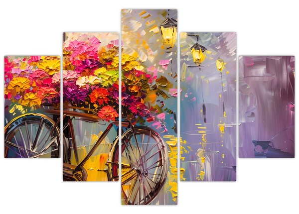 Kép - Kerék virágokkal (150x105 cm)