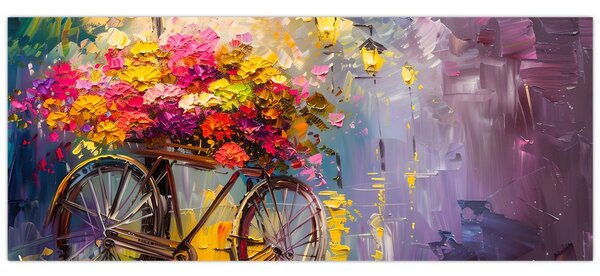 Kép - Kerék virágokkal (120x50 cm)