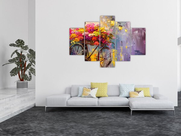 Kép - Kerék virágokkal (150x105 cm)