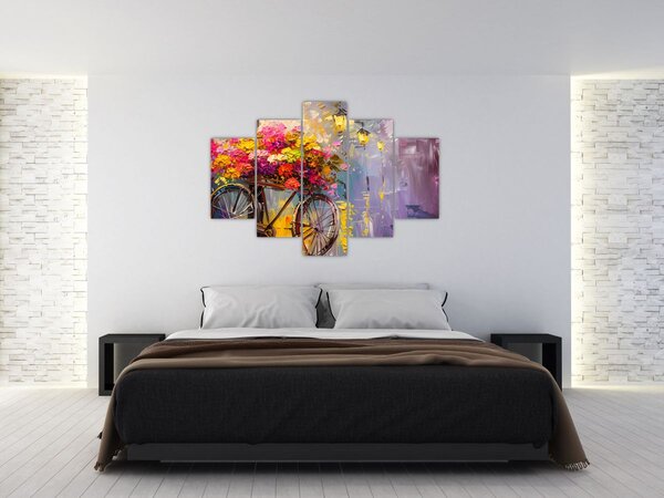Kép - Kerék virágokkal (150x105 cm)