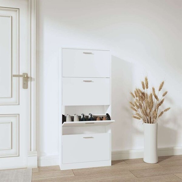 VidaXL Cipősszekrény - Fehér - 4 Fiók - 150cm