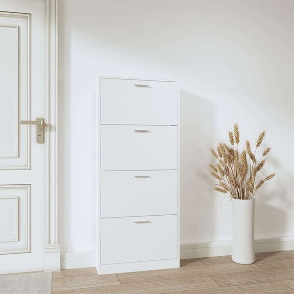 VidaXL Cipősszekrény - Fehér - 4 Fiók - 150cm