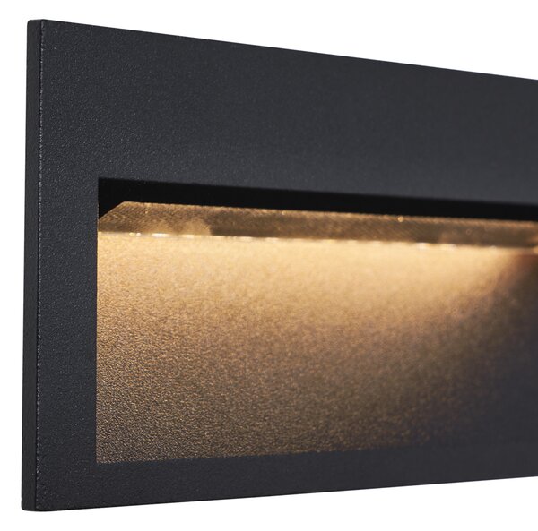 Modern Süllyesztett Fali Lámpa Fekete 16cm LED-del IP65 - Mert