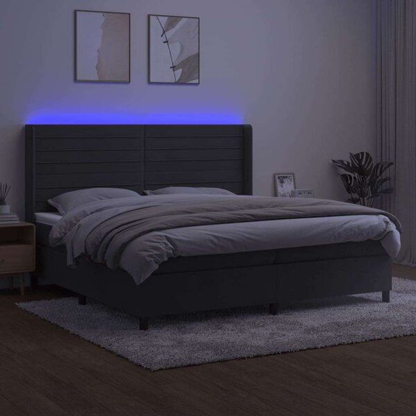 VidaXL Ágy - Bársony - LED - 200x200 cm