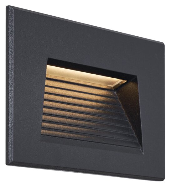 Modern, süllyesztett fekete fali lámpa 11,5 cm LED-del, IP65 - Trem