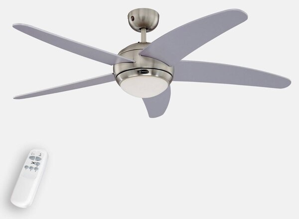 Westinghouse Bendan mennyezeti ventilátor világítással, ezüst, Alu / szürke / cink, Nappali / Étkező, Fa, Modern