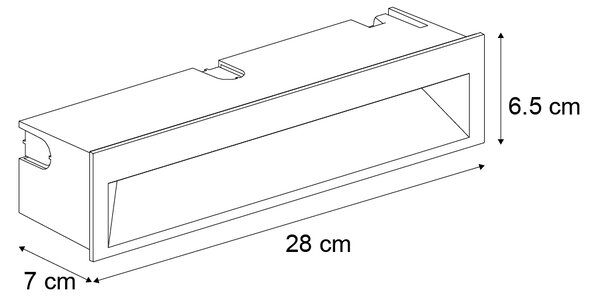 6 darabos modern, süllyesztett fali lámpa szett fekete 28cm LED-del IP65 - Mert