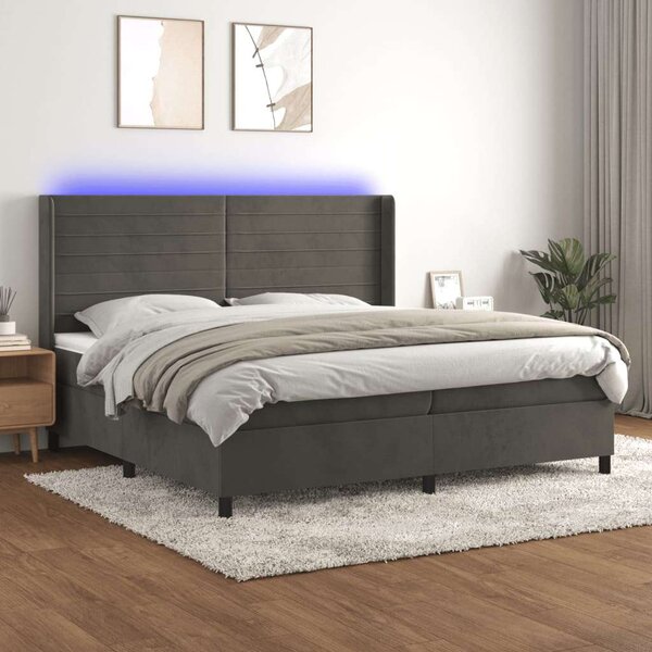 VidaXL Ágy - Bársony - LED - 200x200 cm