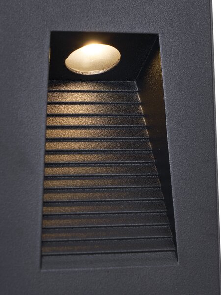 Modern Süllyesztett Fali Lámpa Fekete 7cm LED-del IP65 - Trem