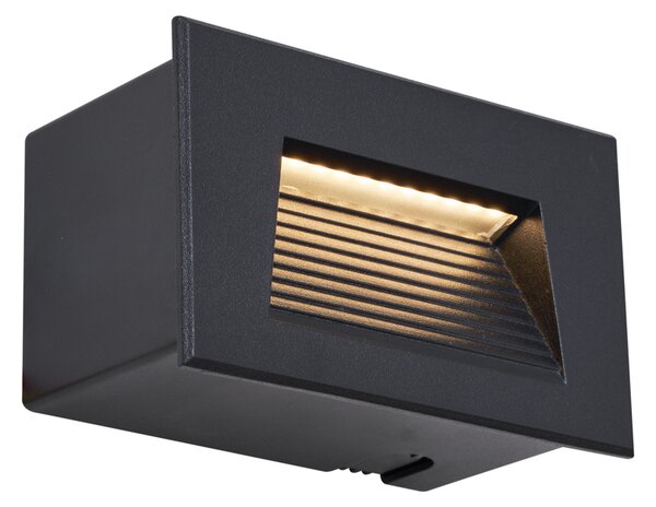 6 darabos modern süllyesztett fali lámpa szett fekete 11,5 cm LED-del IP65 - Trem