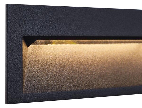 Modern fekete süllyesztett fali lámpa 28 cm LED-del IP65 - Mert