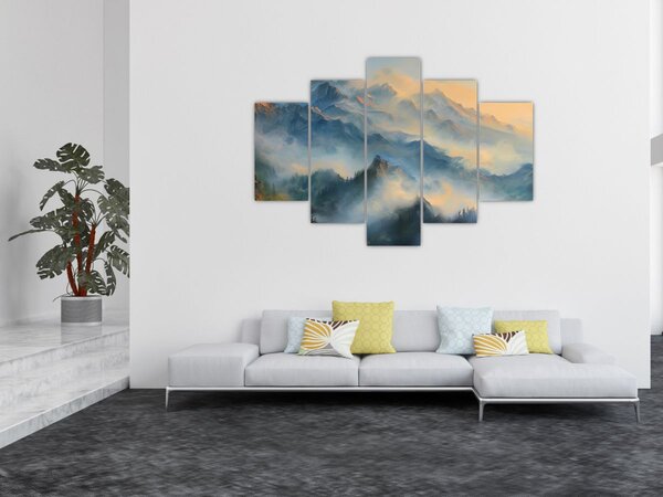 Kép - Festett hegyi táj (150x105 cm)