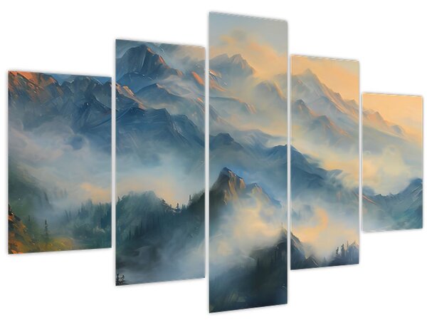 Kép - Festett hegyi táj (150x105 cm)