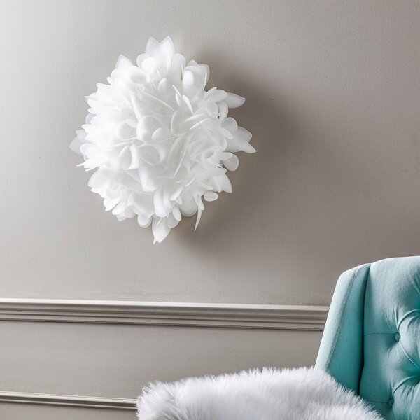 Slamp Veli Foliage Medium fali világítás, Ø 54 cm, dimmelhető, Fehér / opál, Nappali / Étkező, Műanyag, Dizájn