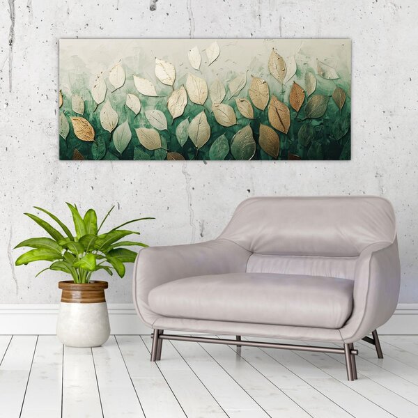 Kép - Arany-zöld levelek (120x50 cm)