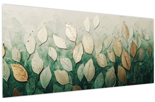 Kép - Arany-zöld levelek (120x50 cm)