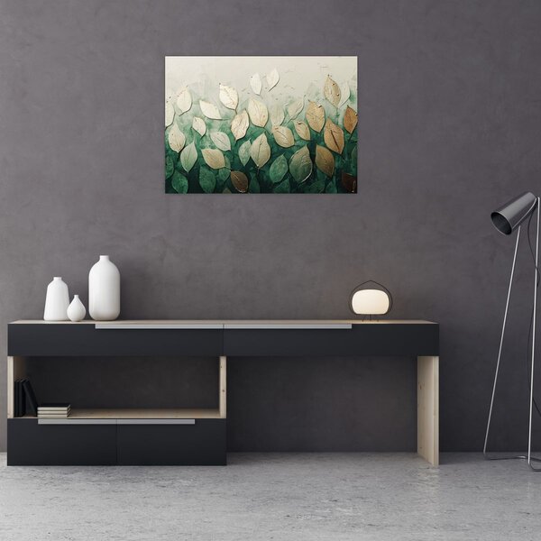 Kép - Arany-zöld levelek (70x50 cm)