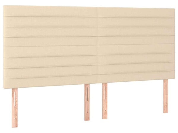 VidaXL LED Ágyfejtámla - Krémszínű Szövet - 160x5x118/128cm